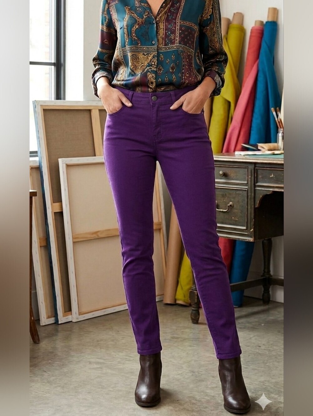 Lucky Brand Lola Skinny Jeans - Deep Purple
